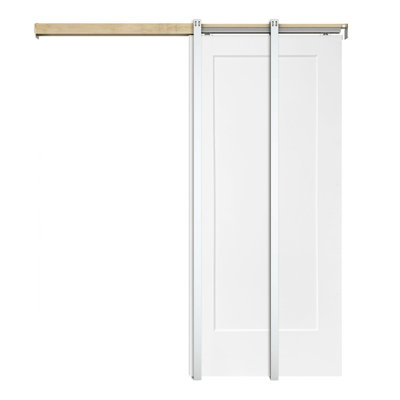 80'' Hollow Paneled Painted without Installation Hardware Kit Sliding Closet Doors