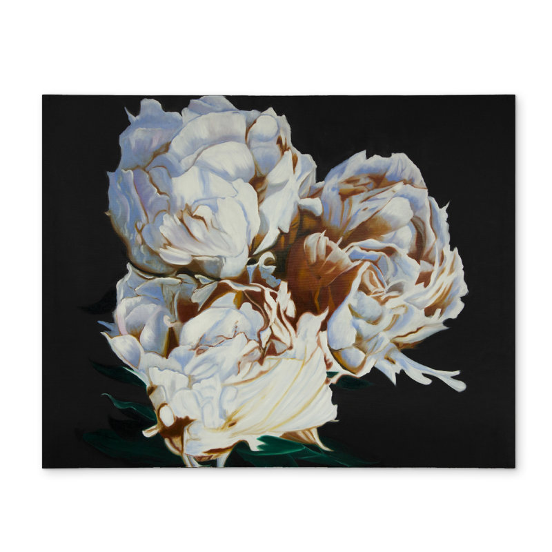 Blooming Peonies Romantic White Flowers Polyester Placemat