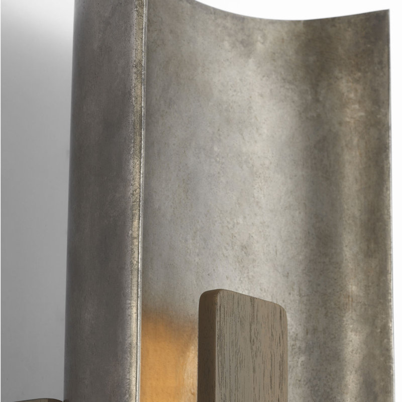 Anne-Marie Barton Remi 18" Sconce, Mottled Pewter/Warm Walnut