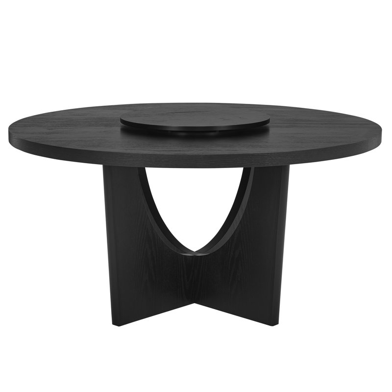 Table ronde moderne avec plateau tournant, offrant une élégance intemporelle et pratique pour la salle à manger.