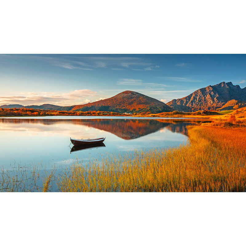 «Still Water in Autumn», art mural sur toile tendue, H 24 po x l 48 po