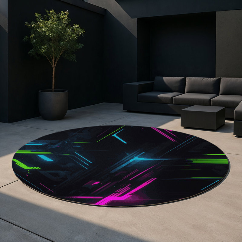 Dynamic Glow Indoor And Outdoor Area Rug, Round 5'