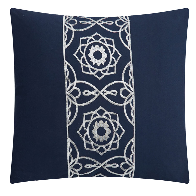 Navy Geometric Microfiber Queen Comforter Bedding Set