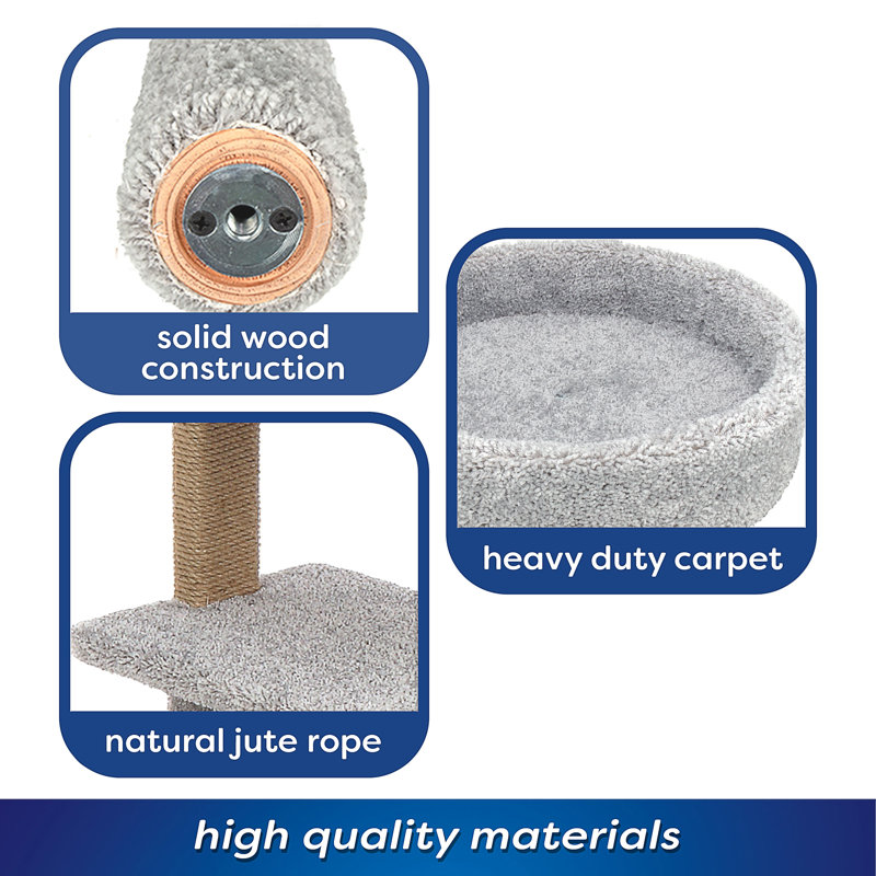 58'' H Kitty-Quick Cat Tree, Gray