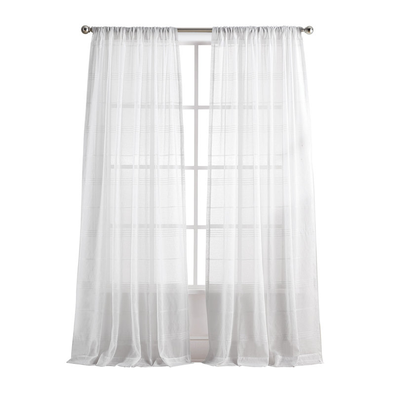 Paire de rideaux délicats avec passe-tringle, l 50" x L 84", Indigo