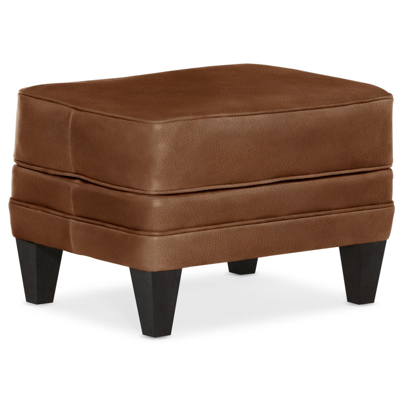 Willow Ottoman, Plantation, Outsider Raven Genuine Leather