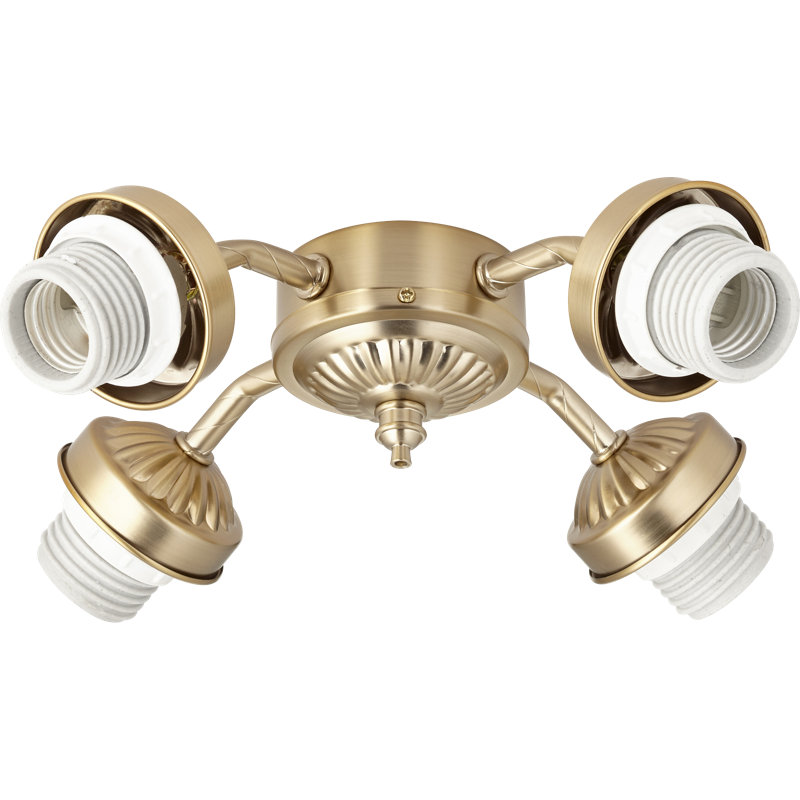 Ventilateur de plafond 4 lumières, DEL, Noir