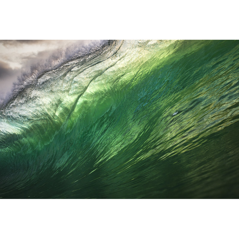Green And Gold Wave - Wrapped Canvas Print, 51cm H x 76cm W x 3.8cm D