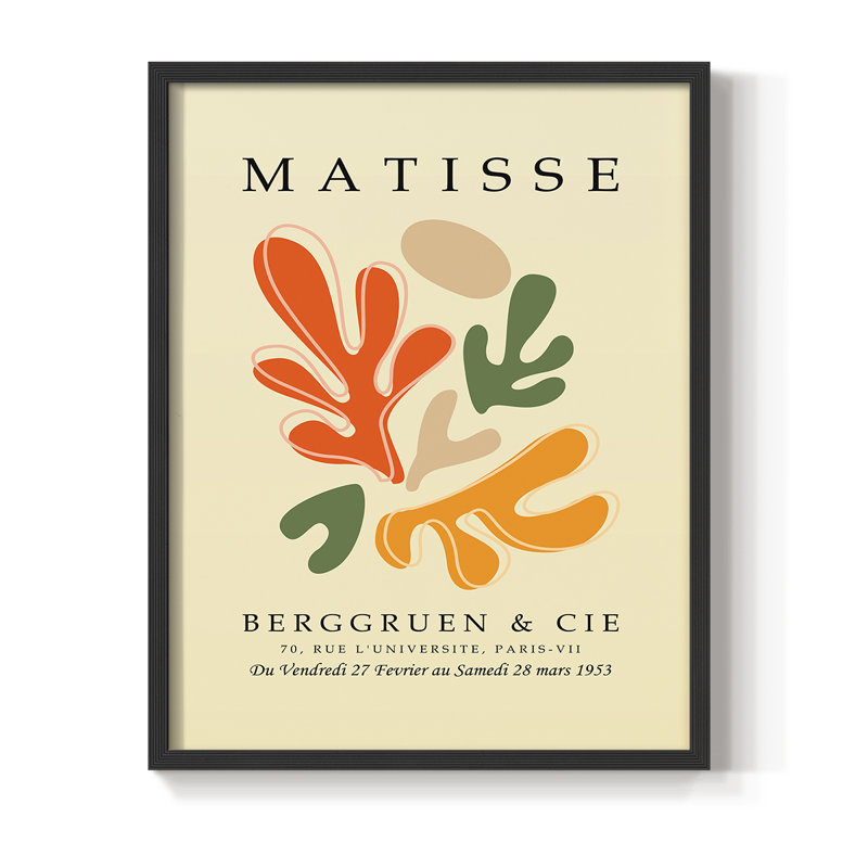 Matisse L XXXII, reproduction encadrée - bois massif, H 10 po x l 8 po, Noir