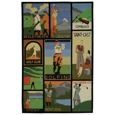 Vintage Posters Wool Pile Patchwork Rug