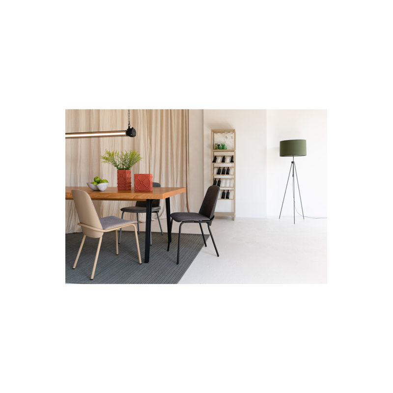 Clip Upholstered Dining Chair, Beige, Beige