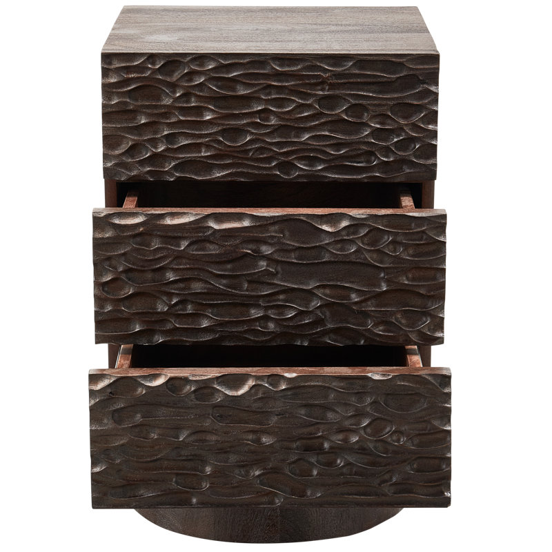 Crumble 40cm W Solid Wood Bedside Table