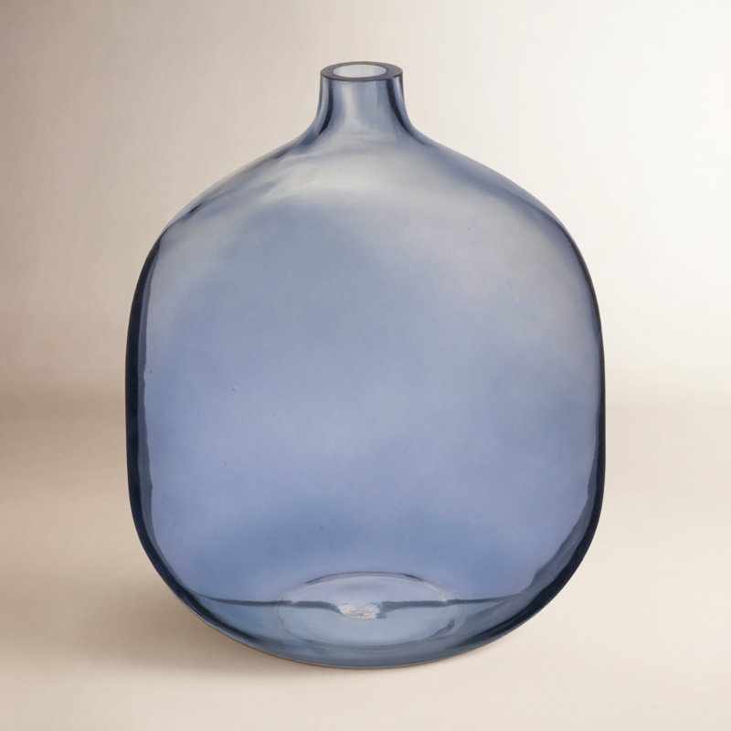 Vase de table en verre 8,25 po Madaki, Bleu