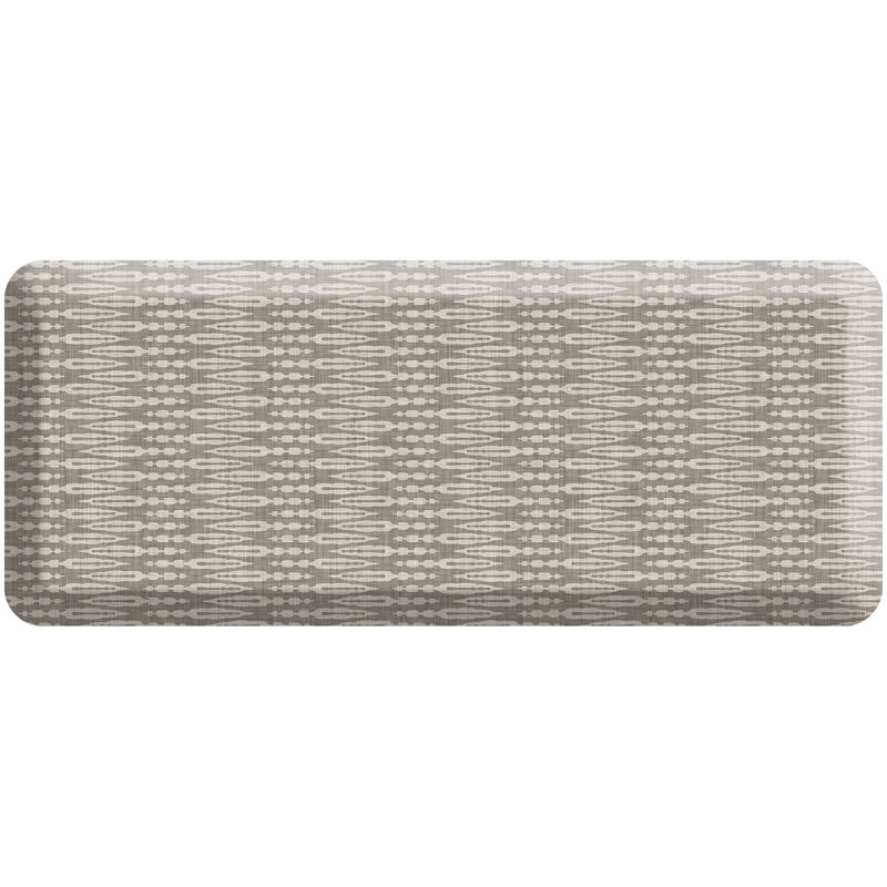 Tapis de cuisine anti-fatigue, motif nomade, gris chaud, 20 po x 48 po, Gris chaud