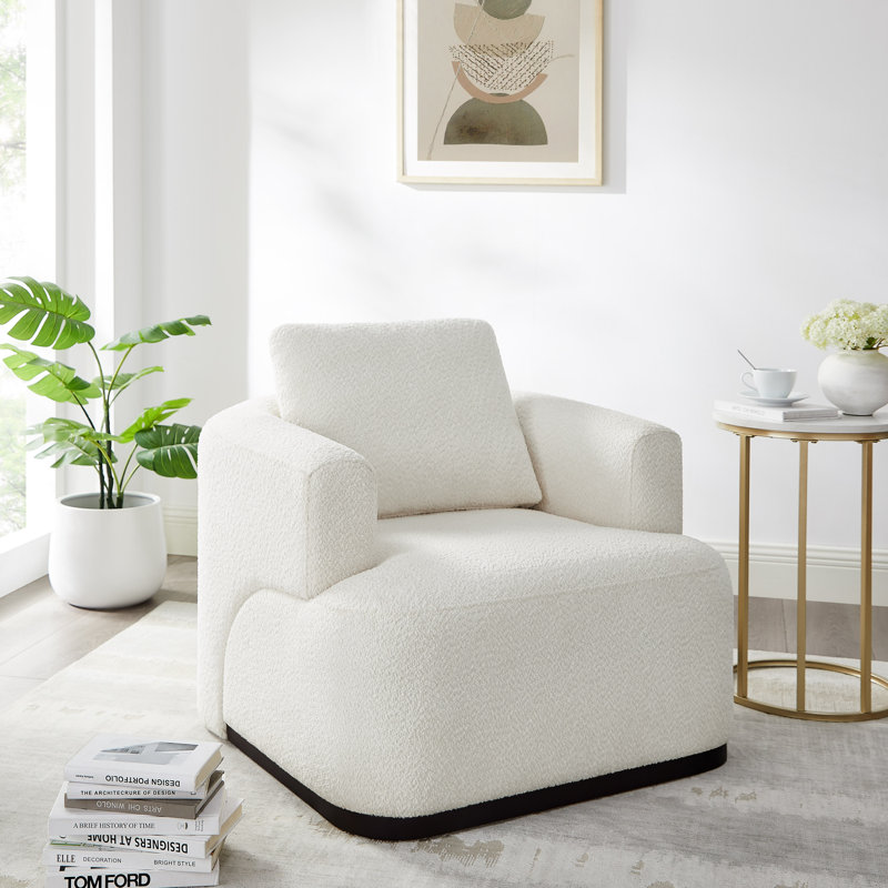 Fauteuil d'appoint 34,25 po, Boucle blanc