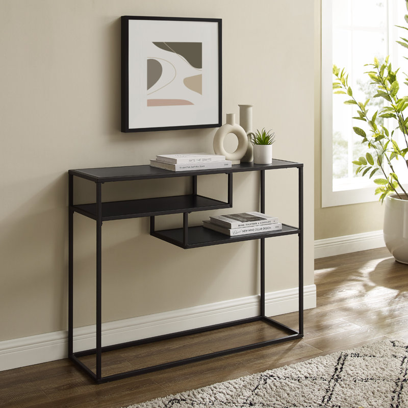 Aezaz 34cm Console Table, Solid Black, Solid Black