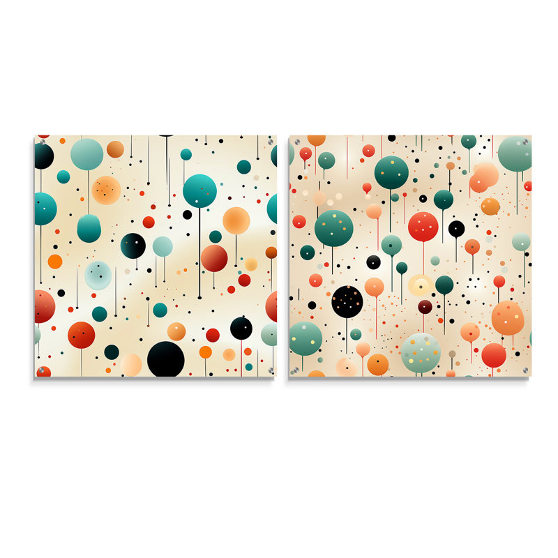 Fernando - Ensemble de 2 verres muraux abstraits géométriques en acrylique, H 36 po x l 73 po