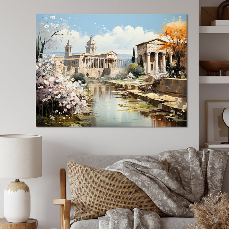 Sprintime Empire romain paysage I - Italie, art mural, H 16 po x l 32 po x P 1 po, Toile tendue