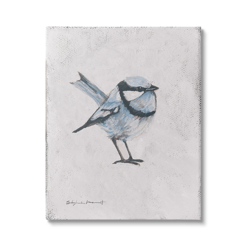 «Wren Bird Animal» par Stephanie Workman Marrott - peinture sur toile tendue, H 20 po x l 16 po x P 1,5 po
