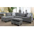 Opal Grey Linen Left-Facing Sectional 3-Piece Sofa Living Room Sofa Set-21593954