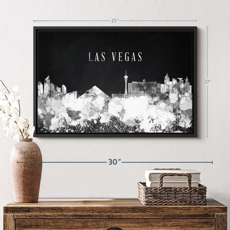 "Las Vegas noir et blanc", H 17 po x l 25 po