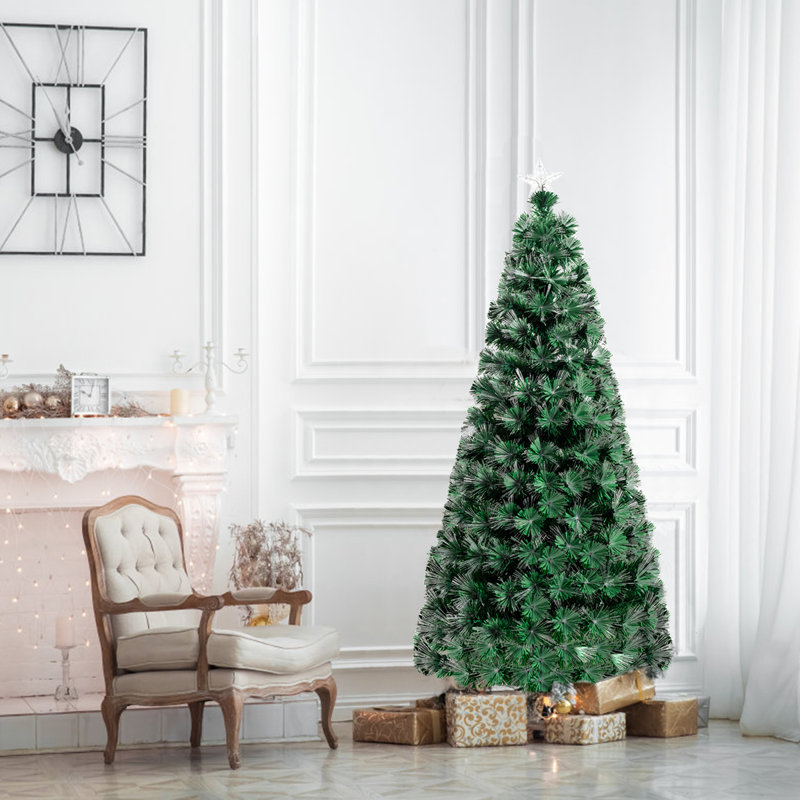 Arbre de Noël artificiel pin vert avec 185 lumières blanches, H 5 pi