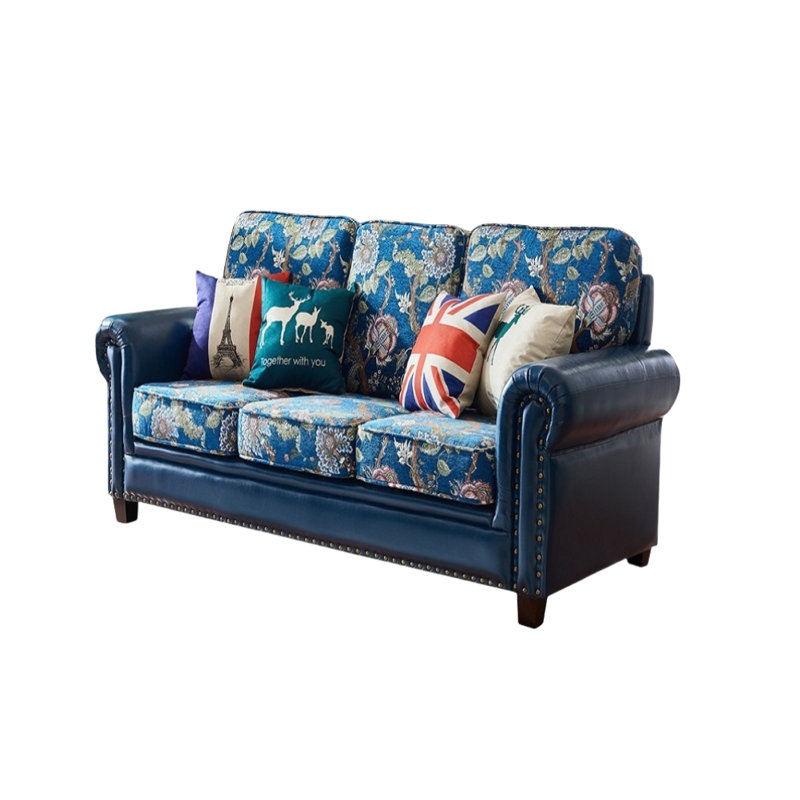 Modern Simple Blue Sofa 78.7'' Upholstered Sofa