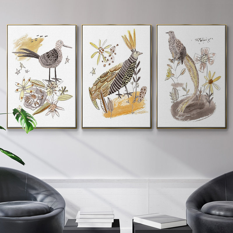 «Glowing Garden At Dusk I», reproduction sur toile 3 pièces, Or, H 27 po x l 54 po x P 2 po