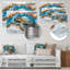 «Turtle On Beach Landscape Collage», reproduction d'art murale en métal-295112113