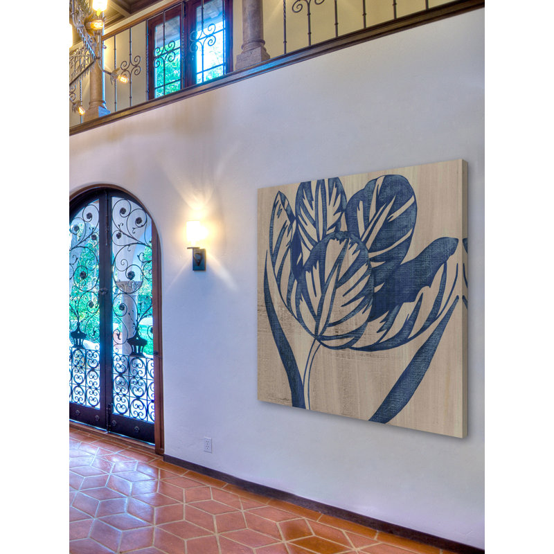 « indigo tulipe », reproduction d’impression sur toile tendue, H 48 po x l 48 po x P 1,5 po