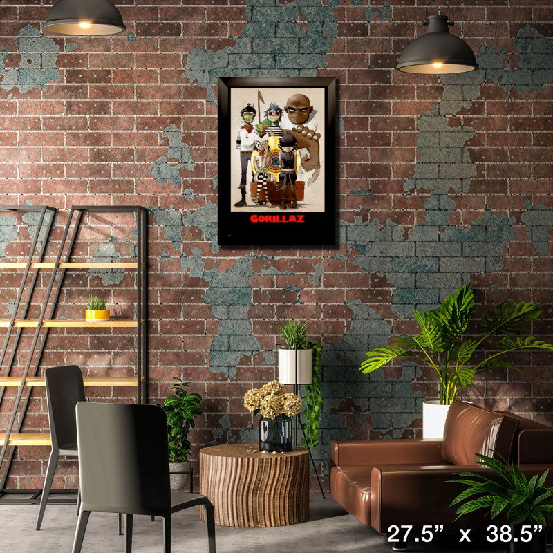 Gorillaz, reproduction encadrée avec LP or