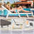 Chaise Lounge Chair Outdoor, 5-position Adjustable Patio Beach  With Wheels & Cup Holder-1359803531
