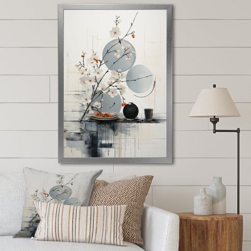 Blainey Asian Art Classics Sumi II, Cadre photo argenté, H 44 po x l 34 po x P 1,5 po