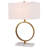 Kristine 1 Light Gold Hoop Table Lamp With Linen Shade