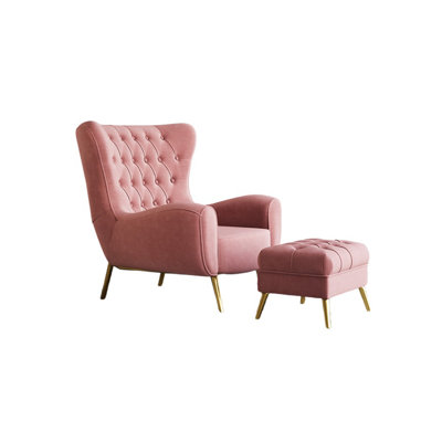 Elliekate Upholstered Armchair with Ottoman