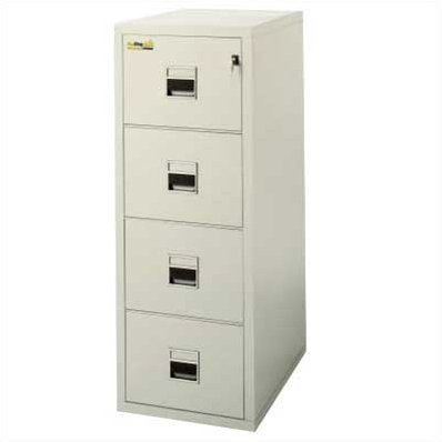 4 -Drawer Steel File Cabinet, Champagne, Key Lock, 57"H (4-drawer)