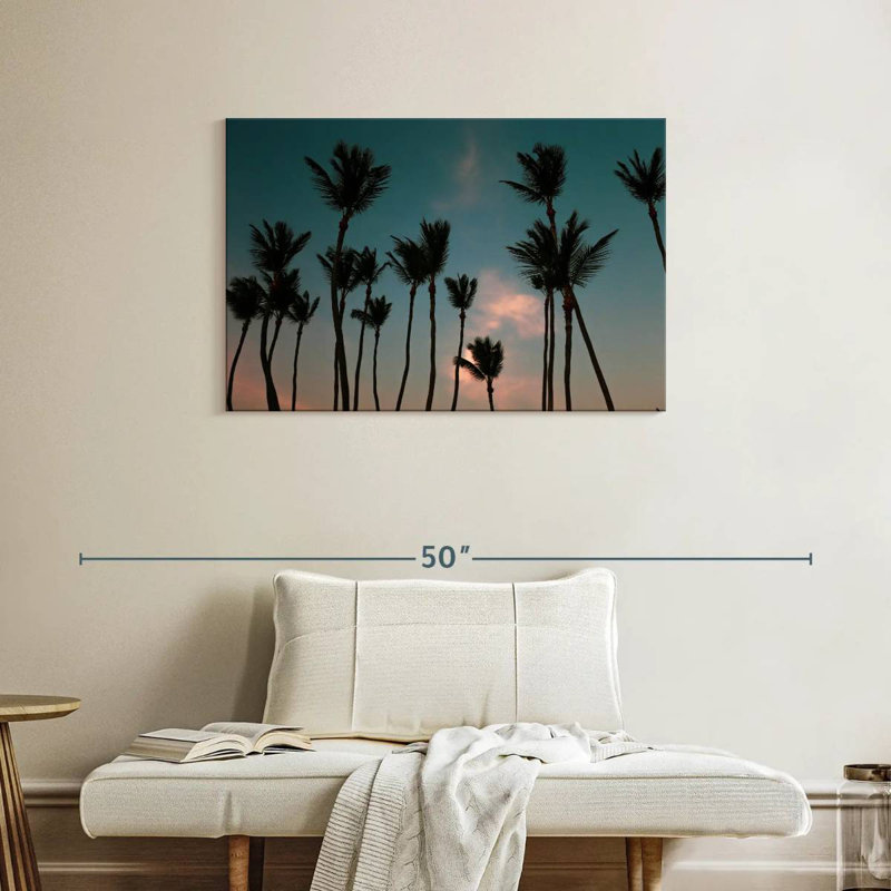 Harnek Dancing Palm Trees At Sunset, 24" H x 36" W