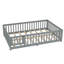 Lit double sur pied avec barrières de sécurité et porte pour enfants, gris