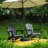 Outdoor Adirondack Chair, Foldable With Dual Cup Holder, Composite Material With Wood Texture-1662919205