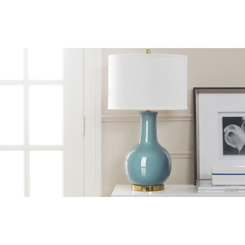 Osier Ceramic Lamp, Light blue