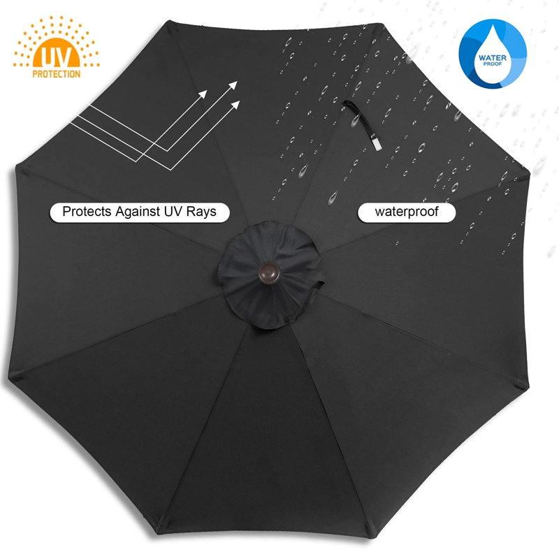 Parasol Shealin 120 avec contrepoids inclus, Noir