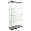 Vitrine à deux portes avec 4 lumières en verre et éclairage DEL pour le salon, la chambre à coucher et le bureau