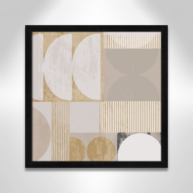 «Golden Balance II» par , L 17 po x H 17 po, Impression encadrée, Grain de bois noir