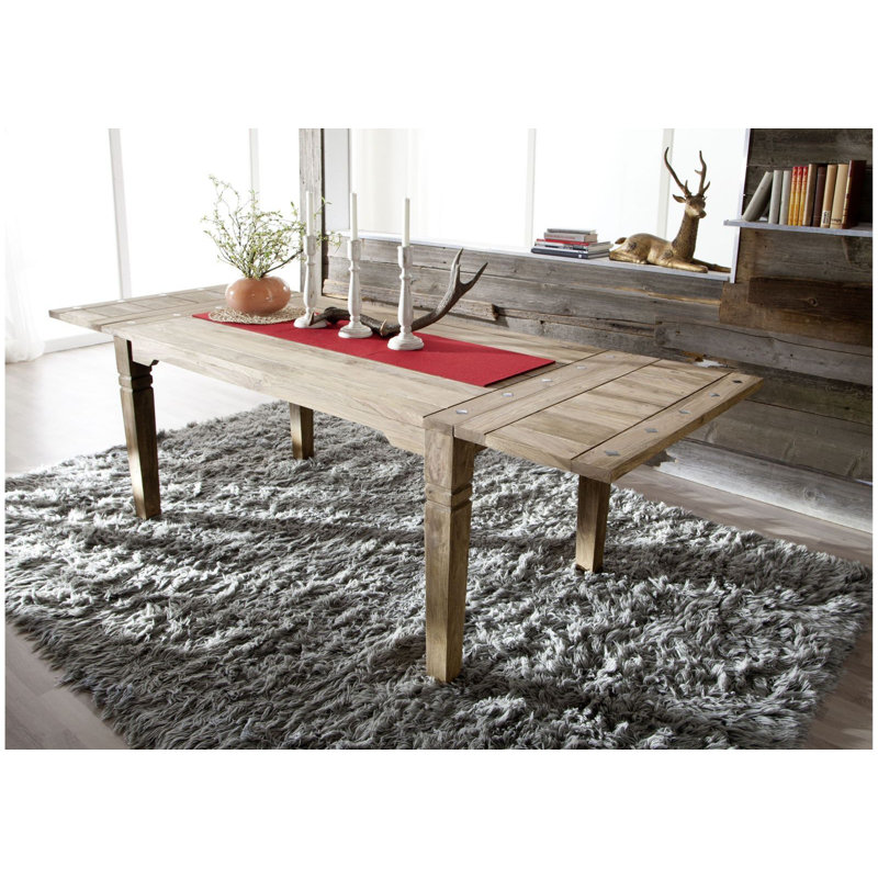 Leeds Extendable Solid Wood Dining Table, H76 x L160 x W90cm