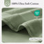 Premium 6-Piece Cotton Bath Towels, Turkish 600 GSM, Modern Green Set
