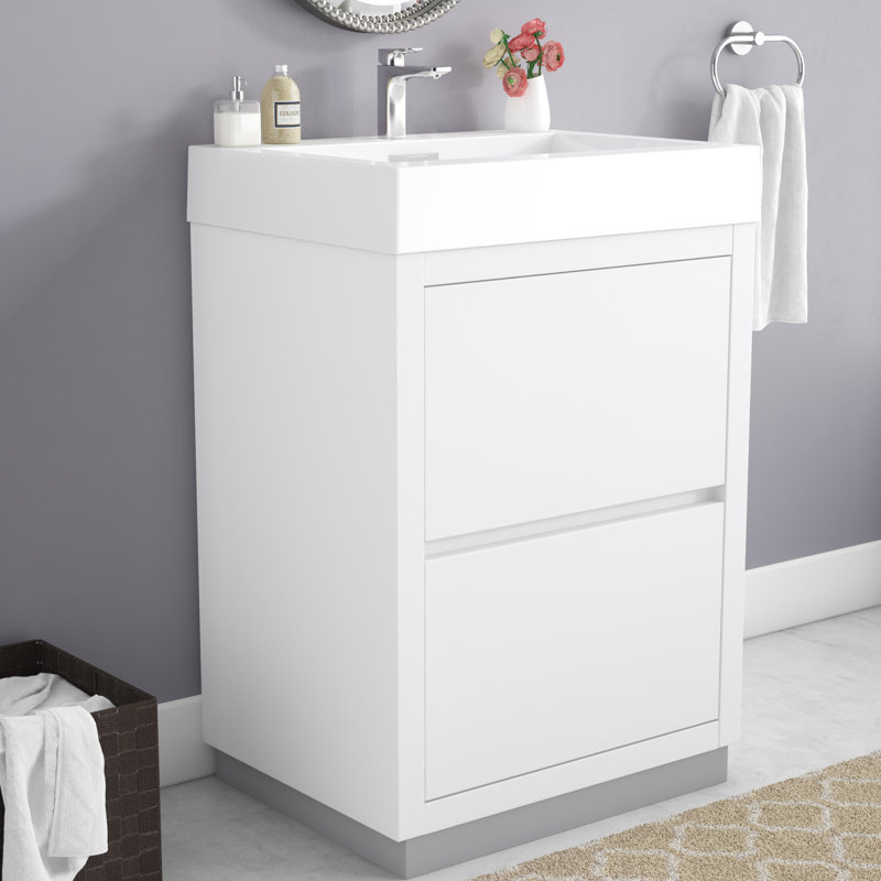 Ensemble de meuble-lavabo simple 35 po Royka, Blanc, Blanc