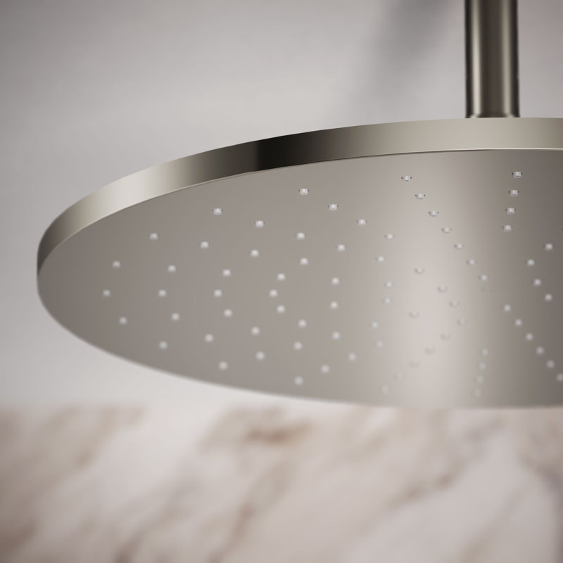 Contemporary Round 14" Rainhead with Katalyst Air-Induction Spray, 2.5 Gpm, Vibrant Polished Nickel
