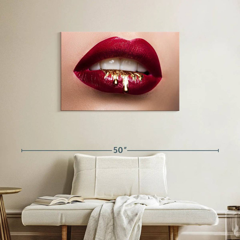 Shuttleworth Red Gold Drip Lips, 24" H x 36" W