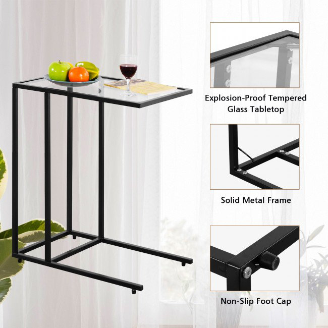 Glass Top End Table