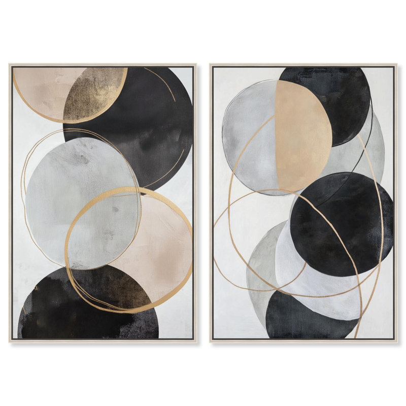 «Gold Orbits Urban Boho» par Gilded Urban Orbits , Argent argent, Impression dans un cadre flottant sans passe-parto